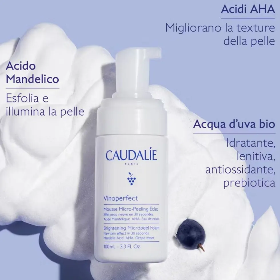 Caudalie Vinoperfect - Mousse Micro-Peeling Illuminante, 100ml