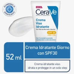 CeraVe Crema Viso Idratante SPF30 24 Ore con Acido Ialuronico, 52ml