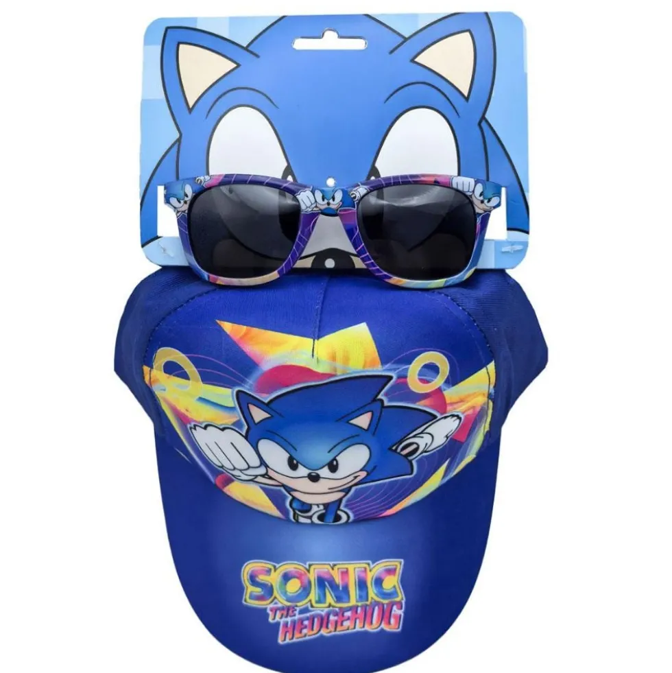 Cerdà Set Sonic - Cappello e occhiali da sole da bambino per la protezione solare, 2 pezzi