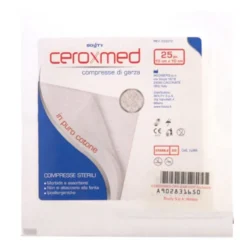 Ceroxmed Compresse di garza sterili - Garze in puro cotone per medicazioni, 25 garze da 10x10 cm
