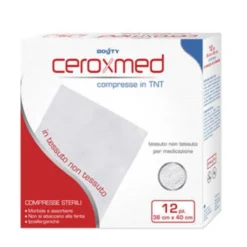 Ceroxmed Compresse in tessuto non tessuto - Garze sterili per la medicazione, 12 pezzi da 36x40 cm