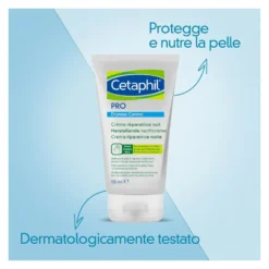 Cetaphil PRO - Crema Riparatrice Mani Notte Pelle Molto Secca e Screpolata, 50ml