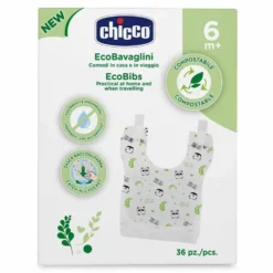Chicco Bavaglini monouso compostabili - Bavaglini impermeabili per la pappa, 36 pezzi
