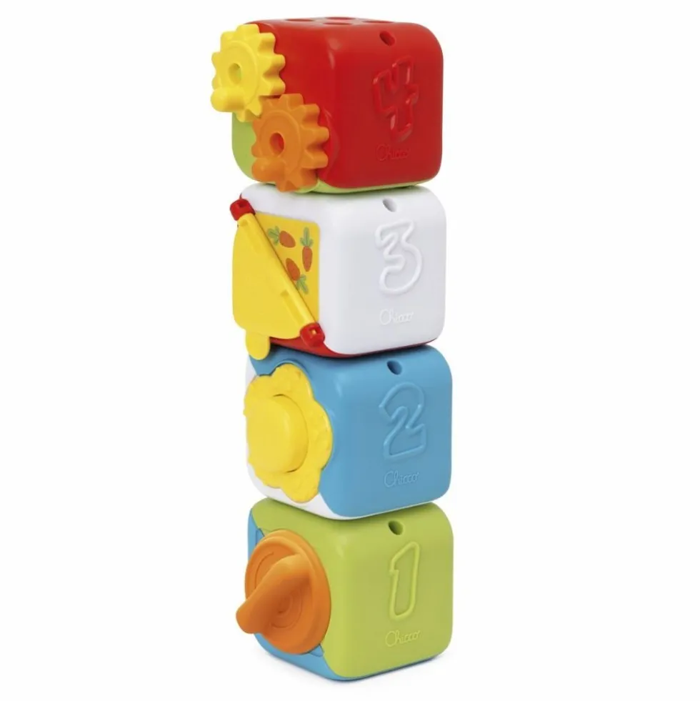 Chicco Cubi Multiattività 2 in 1 Gioco per Bambini 10-36 mesi, 4 cubi