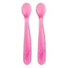 Chicco Cucchiaio in morbido silicone rosa 6m+ - Cucchiaio per iniziare lo svezzamento, 2 pezzi