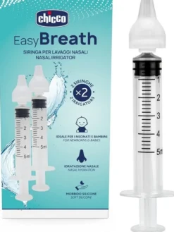 Chicco Easy Breath - Siringhe monouso per il lavaggio nasale dei bambini, 2 pezzi da 5 ml