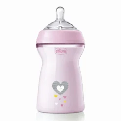 Chicco Natural Feeling - Biberon 6m+ Flusso Rapido Rosa, 330ml