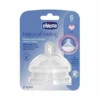 Chicco NaturalFeeling - Tettarella in silicone anticolica a flusso veloce dai 6 mesi, 2 pezzi