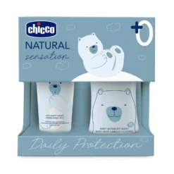 Chicco Natural Sensation - Cofanetto igiene neonato per il bagnetto e il cambio, 2 pezzi