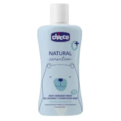 Chicco Natural Sensation - Set per l'igiene del bebè con detergente e crema corpo, 200 ml e 150 ml