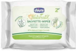 Chicco Natural Z - Salviettine antizanzare per proteggere e rinfrescare la pelle, 20 salviettine