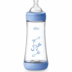 Chicco Perfect 5 - Biberon azzurro a flusso veloce per un allattamento anticolica, 300 ml