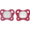 Chicco Physioforma - Dual Soft Succhietto Gommotto 16-36M Rosa, 2 pezzi