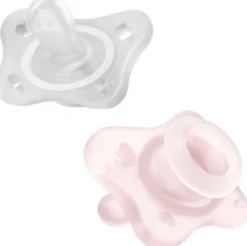 Chicco PhysioForma - Succhietto Gommotto Mini Soft 0-2M Silicone Rosa, 2 Pezzi