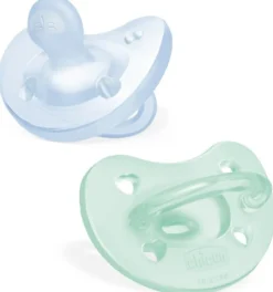 Chicco PhysioForma - Succhietto Gommotto 2-6M Soft Silicone Azzurro Verde, 2pz