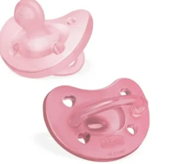 Chicco PhysioForma - Succhietto Gommotto 6-16M Soft in Silicone Rosa, 2 Pezzi