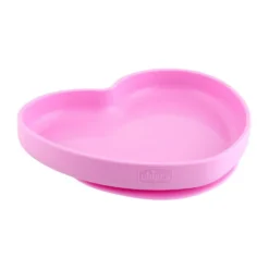 Chicco Piatto Cuore in Silicone con Ventosa Colore Rosa, 1 Pezzo