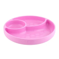Chicco Piatto in Silicone con Ventosa Colore Rosa, 1 Pezzo