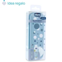 Chicco Set Dentale 6M+ Dentifricio Mela Banana 50ml + Spazzolino Colore Azzurro