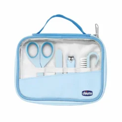 Chicco Set Unghie Happy Hands azzurro - Kit per la cura e l'igiene delle mani dei neonati, 1 kit