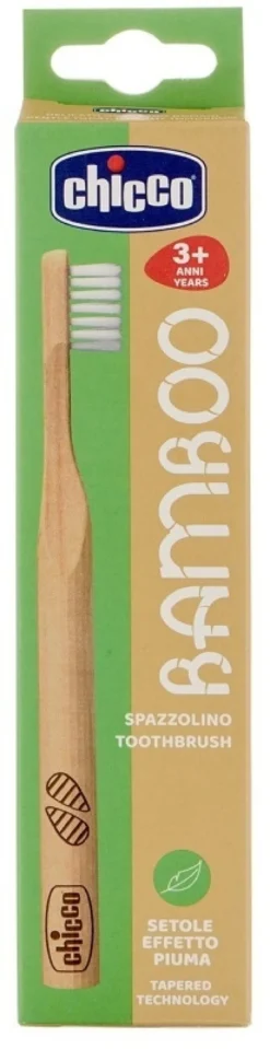 Chicco Spazzolino Bamboo 3 Anni+ - Spazzolino in bambù per denti e gengive sensibili, 1 pezzo