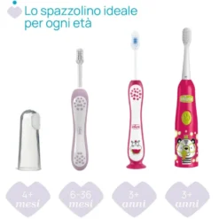Chicco Spazzolino Elettrico 3+ Colore Rosa Panda, 1 Pezzo