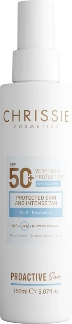 Chrissie Cosmetics Proactive - Invisible Spray SPF50+ Alta Protezione, 150ml