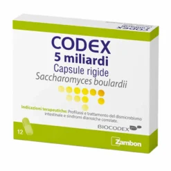 Codex 5 Miliardi Capsule Rigide Saccharomyces boulardii, 12 Capsule