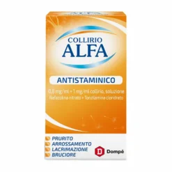 Collirio Alfa Antistam Antistaminico Soluzione 0,8mg/ml + 1mg/ml Nafazolina Nitrato + Tonzilamina Cloridrato, 10ml