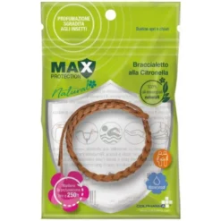 Colpharma Max Protection - Braccialetto antizanzare alla citronella in ecopelle, 1 pezzo