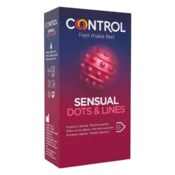 Control Stimolazione sensuale con rilievi e nervature - Preservativo stimolante, 6 pezzi