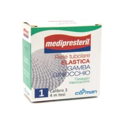 Corman Medipresteril rete tubolare elastica cal. 3 - Rete per medicazioni gamba e ginocchio, 4 m