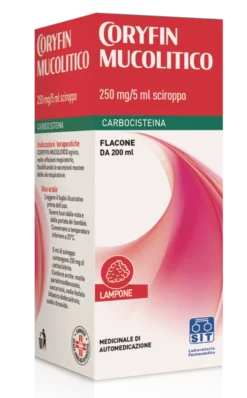 Coryfin Mucolitico Sciroppo 250 mg/5 ml per le affezioni respiratorie, 200 ml
