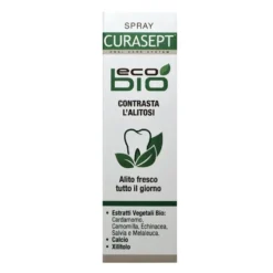 Curasept Eco Bio - Spray orale igienizzante per contrastare l'alitosi e rinfrescare l'alito, 20 ml