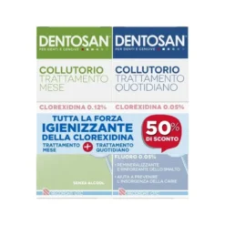 Dentosan Bipack Collutorio - Kit di collutori antiplacca per l'igiene orale, 2 flaconi da 200 ml