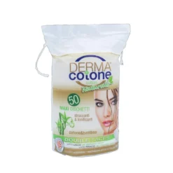 Dermacotone Eco Naturals - Maxi dischetti in cotone e bambù per rimuovere il trucco, 50 pezzi