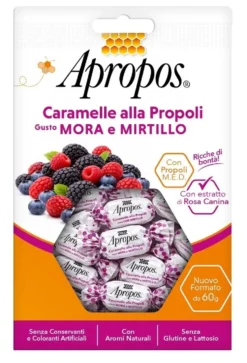 Desa Pharma Apropos caramelle propoli mora e mirtillo - Caramelle dure lenitive per la gola, 60 g