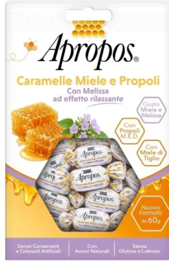Desa Pharma Apropos Caramelle Miele e Propoli - Caramelle lenitive e rilassanti per la gola, 60 g