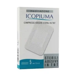 Desa Pharma Icopiuma - Compresse adesive sterili in TNT per le ferite, 5 pezzi da 5x7,5 cm
