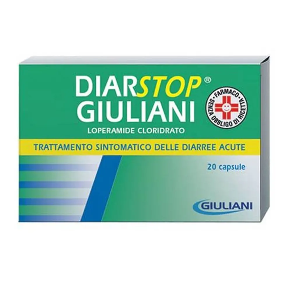 Diarstop 1,5mg Loperamide Cloridrato Trattamento Sintomatico Diarree Acute, 20 Capsule Rigide
