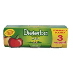 Dieterba Omogeneizzato Mela Alimento per l'Infanzia dal 4° mese, 3 x 80g