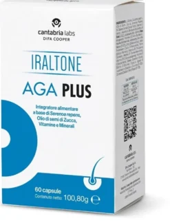 Difa Cooper Iraltone Aga Plus - Integratore alimentare anticaduta per i capelli, 60 capsule