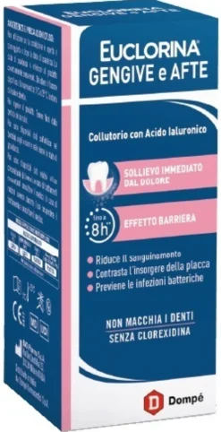 Dompé Euclorina Gengive e Afte Collutorio per le infiammazioni gengivali e le afte, 200 ml