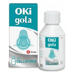 Dompé Oki gola 1,6% - Collutorio antinfiammatorio per le infiammazioni della gola, 150 ml