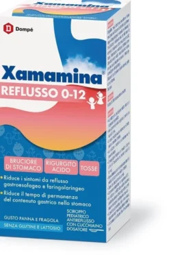 Dompé Xamamina Reflusso 0-12 - Sciroppo pediatrico per il reflusso gastroesofageo, 200 ml