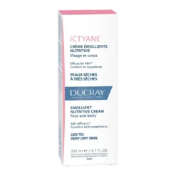 Ducray Ictyane - Crema Emolliente Nutritiva Pelli Secche, 200ml