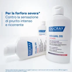 Ducray Kelual DS Intensive Shampoo Trattante Anti-Forfora Forfora Severa Prurito Intenso e Ricorrente, 100ml