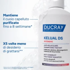 Ducray Kelual DS Original Shampoo Trattante contro la Forfora Severa Anti-Ricomparsa Lenisce la Sensazione di Prurito, 100ml