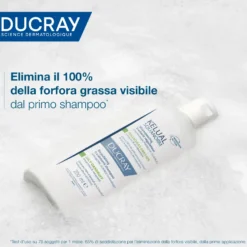 Ducray Kelual Squanorm - Shampoo Trattante Regolatore Forfora Grassa, 200ml