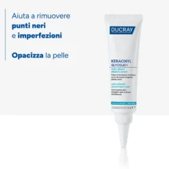 Ducray Keracnyl Glycolic+ Trattamento Purificante Levigante per Pelle Grassa, 30ml